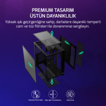 GAMEPOWER WARCRY TOPGLASS 4XARGB GAMING KASA 750W