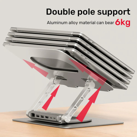UNITEK 360D METAL 15.6” NOTEBOOK STAND 5in1 D1109B