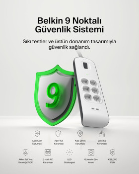 BELKIN BSV604 2 METRE 6LI USBA AKIM KOR. PRIZ